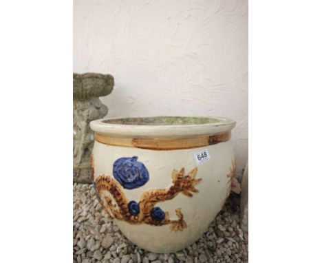 Large Planter with Dragon Design