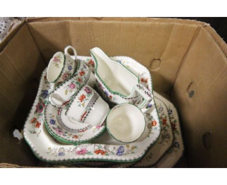 Quantity of Copeland Spode ' Chinese Rose ' Tea and Dinnerware including Meat Plates, Plates, Two Serving Dishes, Cups, Sauce