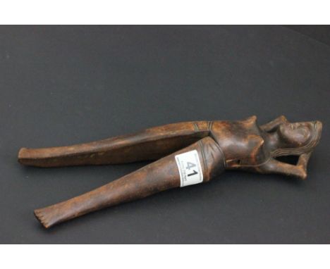 Primitive Style Wooden Nut Cracker in the form of a Nude Lady