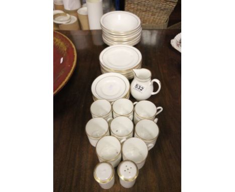 Royal Worcester ' Contessa ' Tea ware including Milk Jug, Eight Bowls, Nine Tea Plates, Eight Coffee Cans, Eight Saucers, Sal