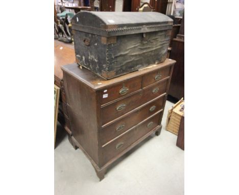 Georgian Oak Chest of Two over Three Drawers on Bracket Feet