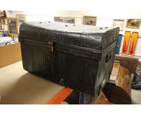 A vintage tin trunk