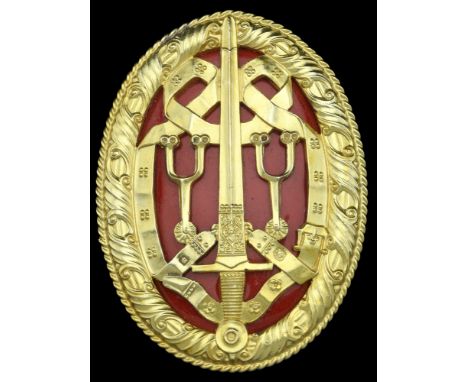 Knight Bachelor’s Badge, 2nd type breast badge, silver-gilt and enamel, hallmarks for London 1964, in Royal Mint case of issu