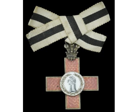 Order of the League of Mercy, lady’s shoulder badge, silver-gilt and enamel, on lady’s bow riband, very fine £40-£50