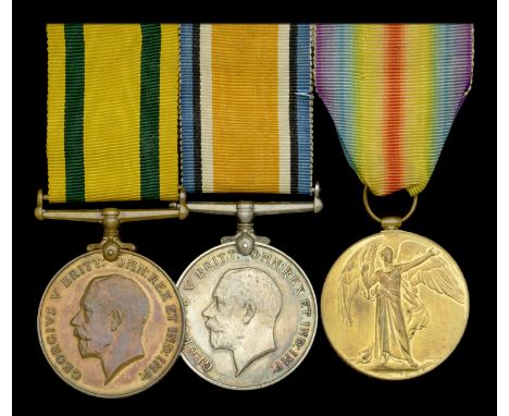 Three: Private H. E. Goldstone, 5th Battalion, Essex Regiment  British War and Victory Medals (1934 Pte. H. E. Goldstone. Ess