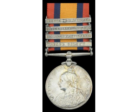 Queen’s South Africa 1899-1902, 4 clasps, Cape Colony, Orange Free State, South Africa 1901, South Africa 1902 (7724 Pte. A. 