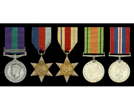 Five: Sergeant E. A. Wood, 11th Hussars, who was killed in action in North Africa on 7 August 1941  General Service 1918-62, 
