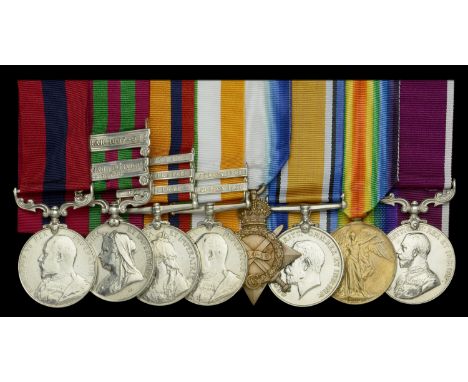 A good Boer War D.C.M. group of eight awarded to Sergeant J. Barfield, Royal Warwickshire Regiment Section, Malta Horse, late