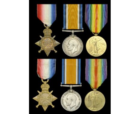 Three: Private R. E. Martin, Oxfordshire and Buckinghamshire Light Infantry 1914-15 Star (9829 Pte. R. E. Martin. Oxf. &. Buc