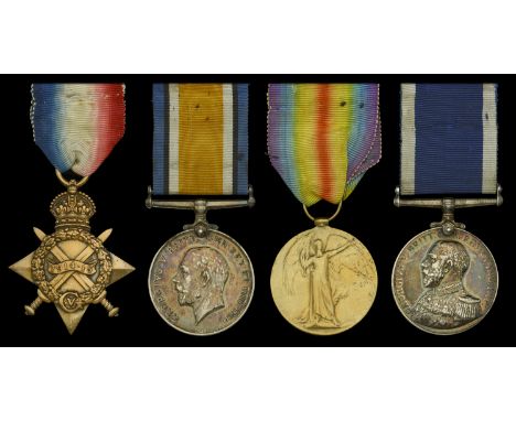 Four: Stoker Petty Officer R. Armstrong, Royal Navy  1914-15 Star (K.1080, R. Armstrong. S.P.O., R.N.); British War and Victo