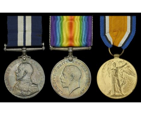 A Great War ‘Auxiliary Patrol 1917’ D.S.M. group of three awarded to Engineman Henry Charman, Royal Naval Reserve, for servic