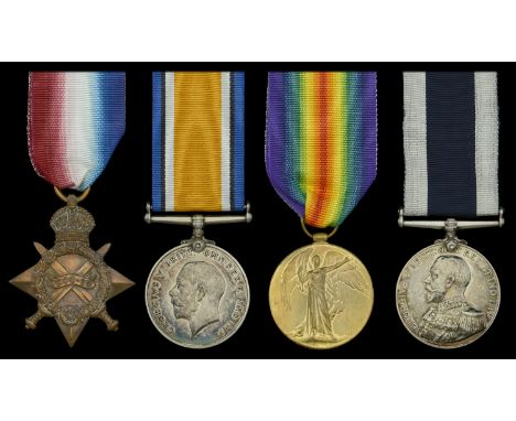 Four: Chief Petty Officer C. R. Dewdney, Royal Navy, who served in H.M.S. Centurion at the Battle of Jutland  1914-15 Star (2
