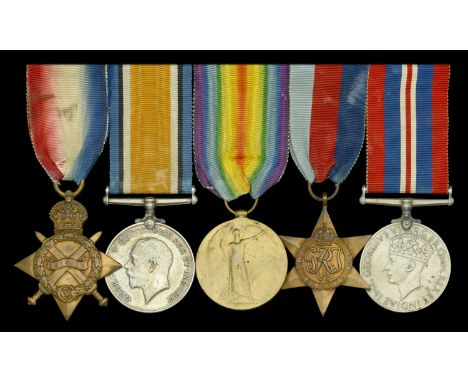 Five: Private C. W. G. Doe, 5th Battalion, Essex Regiment  1914-15 Star (2282 Pte. C. W. G. Doe. Essex R.); British War and V