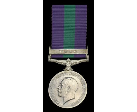 General Service 1918-62, 1 clasp, Iraq (533795 Pte. T. A. Luscombe. 8-Hrs.) polished, light contact marks, nearly very fine £