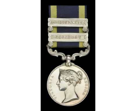 Punjab 1848-49, 2 clasps, Chilianwala, Goojerat (W. Walsh, 3rd Lt. Dragns.) light contact marks, otherwise good very fine £40