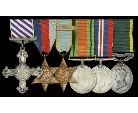 Family group:  A well documented Second War pilot’s D.F.C. group of six awarded to Squadron Leader T. C. Wood, Royal Air Forc