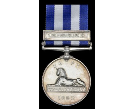 The Egypt and Sudan Medal awarded to Private T. M. Clark, Royal Highlanders, who was killed in action at Tel-el-Kebir, 13 Sep