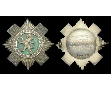 Royal Scottish Hospital, Patron’s Badge, silver and enamel, by Hamilton & Inches, Edinburgh, hallmarked Edinburgh 1905, the r