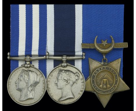 Three: Sergeant Richard Benson, Royal Marine Artillery   Egypt and Sudan 1882-89, dated reverse, no clasp (R. Benson. Corpl. 