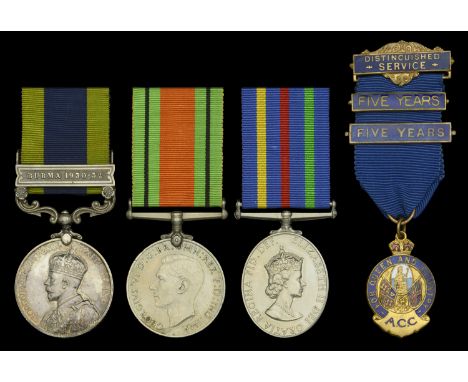 Three: Private J. Bourne, Oxfordshire and Buckinghamshire Light Infantry  India General Service 1908-35, 1 clasp, Burma 1930-