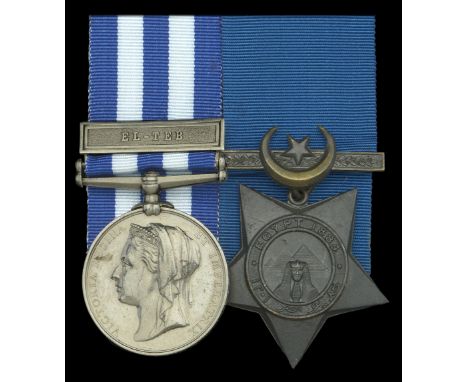 Pair: Private W. Cattle, King’s Royal Rifle Corps  Egypt and Sudan 1882-89, undated reverse, 1 clasp, El-Teb (2288. Pte. W. C