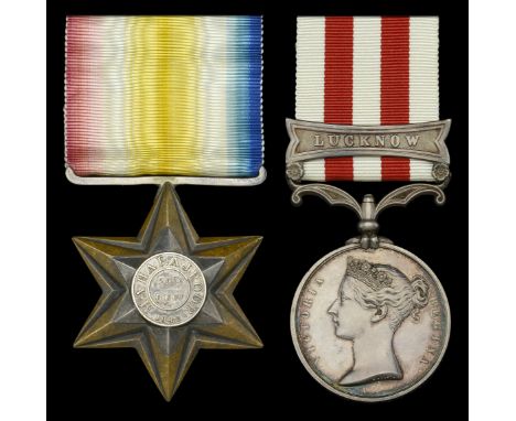 Pair: Captain H. J. Hughes, Bengal Native Infantry, attached as Interpreter to Shannon’s Naval Brigade  Maharajpoor Star 1843