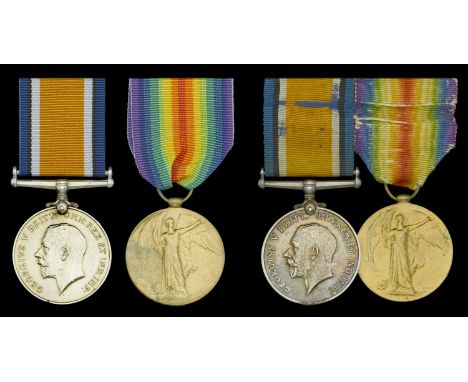 Pair: Private E. Farrant, 5th Battalion, Essex Regiment British War and Victory Medals (3455 Pte. E. Farrant. Essex R.) light