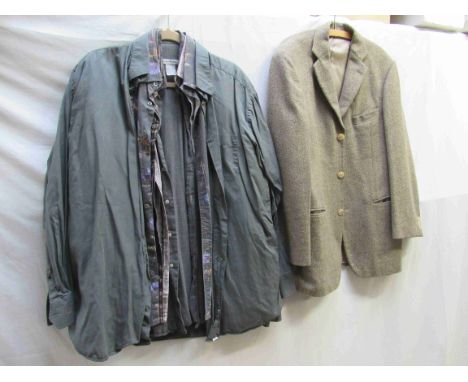 A Boss, Hugo Boss mid brown wool gent's jacket and various shirts including Emporio Armani, Christian Dior, Paul Smith, Boate