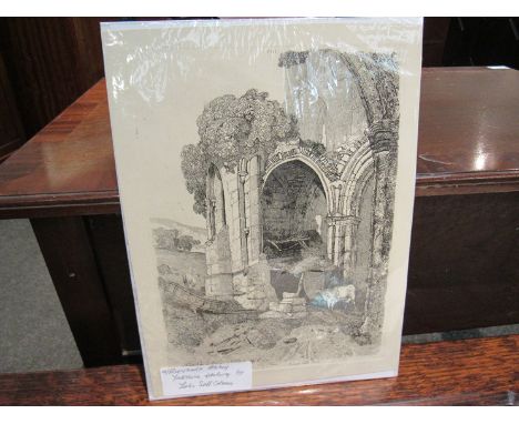 Rievaux Abbey, Yorkshire, etching by John Sell Cotman (1782-1842), 30.5cm x 22.5cm