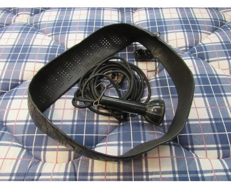 A circa 1960's professional series steering wheel cover and a Russian lead light