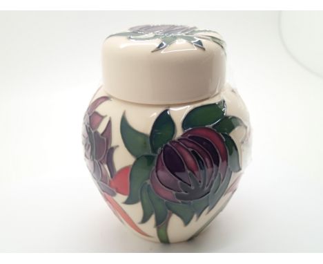 Moorcroft ruby red ginger jar H: 11 cm