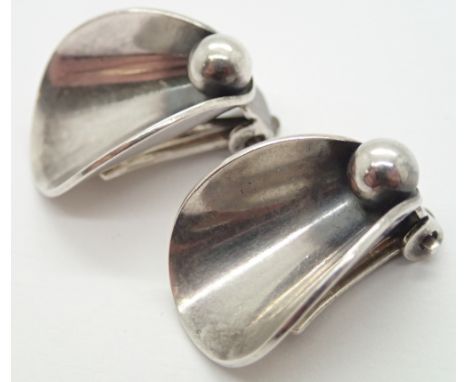 Vintage Danish sterling silver clip on earrings by Niels Erik From