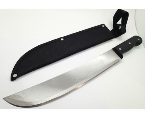 New steel machete in fabric sheath