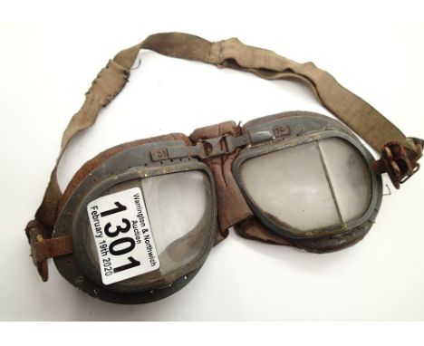 Pair of 1930s motorcycle goggles (see lot 1644 for helmet and jacket) 