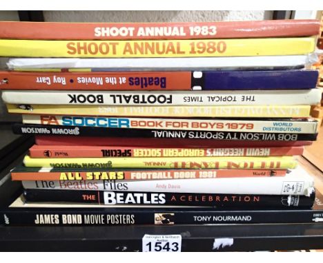 Vintage Soccer annuals and three Beatles books 