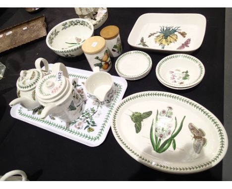 Box of Portmerion mixed pattern dinnerware  CONDITION REPORT: Chip to spout of squat teapot. Some minor discolouration to int