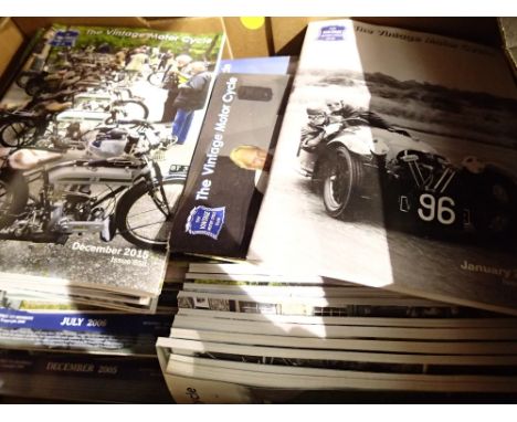 Box of vintage motorcycle club magazines 