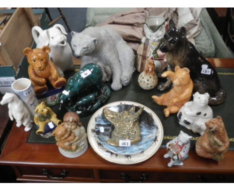 A COLLECTION OF CERAMIC STUDIES OF BEARS and similar figures