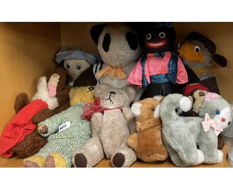 A quantity of vintage soft toys.