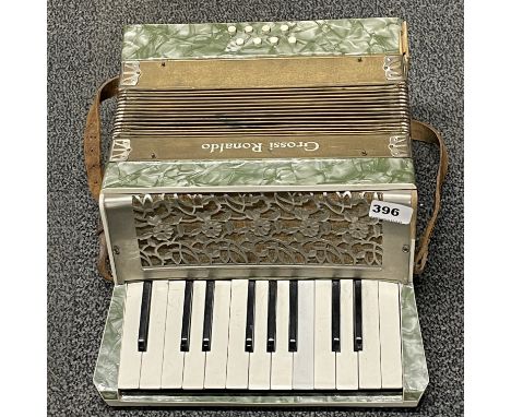 A vintage piano accordion.