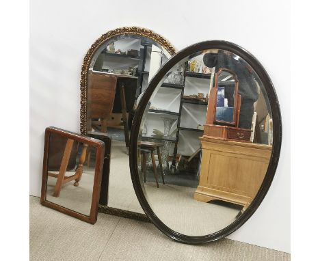 Three vintage mirrors, largest H. 97cm.
