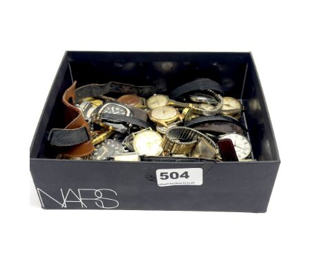 A box of mixed vintage watches.