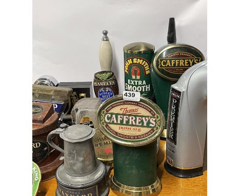 A quantity of vintage bar advertising items.