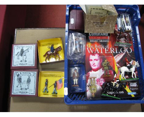 Twenty One Modern White Metal Model Military and Historical Figures, by Britains, Del Prado, Blue Box Toys, and other includi