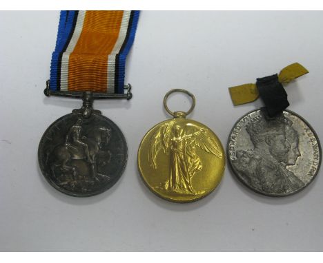 A WWI Medal Duo, comprising War Medal and Victory Medal to M2-120274 Pte F. Dickinson, Army Service Corps. Plus an Edward VII