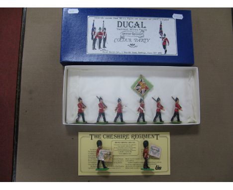 A Ducal (Circa 1984) 54mm White Metal Model Military Figures Set - The Cheshire Regiment 'Colour Parts' (six figures), boxed;