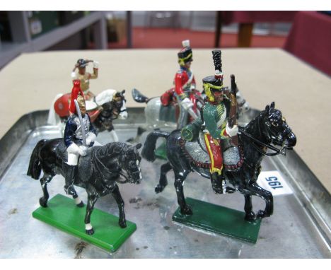 Four Modern Mounted White Metal Military Model Figures, by Britains and other including Household Cavalry.