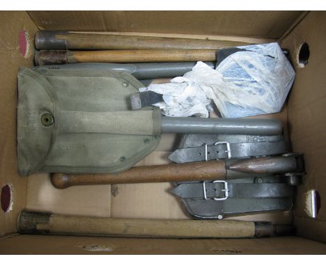 Three Mid XX Century Military Trenching Tools, plus other items.