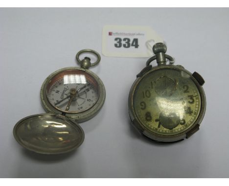 A WWII Period Pocket Watch with Aircraft Mounting, no makers mark or WD arrow, however inscribed inside cover - 117 Squadron,