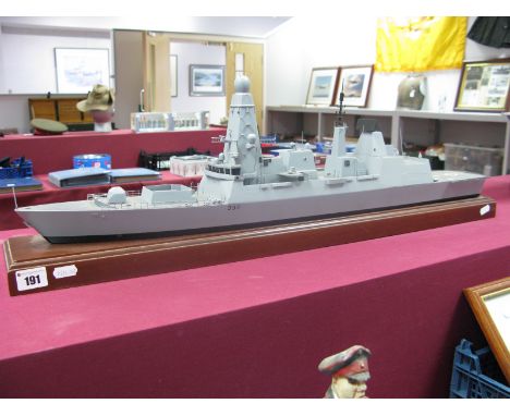 A Super Detailed Waterline Model of The Royal Navy D32 'HMS Daring' A Type 45 Destroyer, possibly by Bravo, Delta models, pre